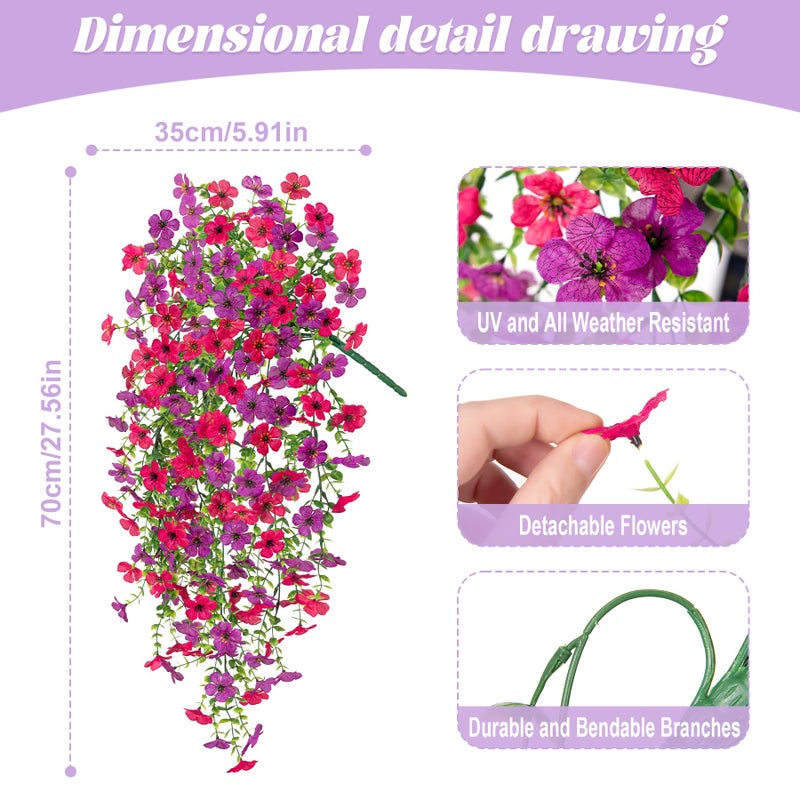 Hrobek Fake Artificial Hanging Flowers for Outdoors Decoration, 2 PCS Faux UV Resistant Artificial Outdoor Flowers, Fake Plants Look Real Daisy No Fade Spring Decor for Porch Home Patio Balcony and Yard - Image 2