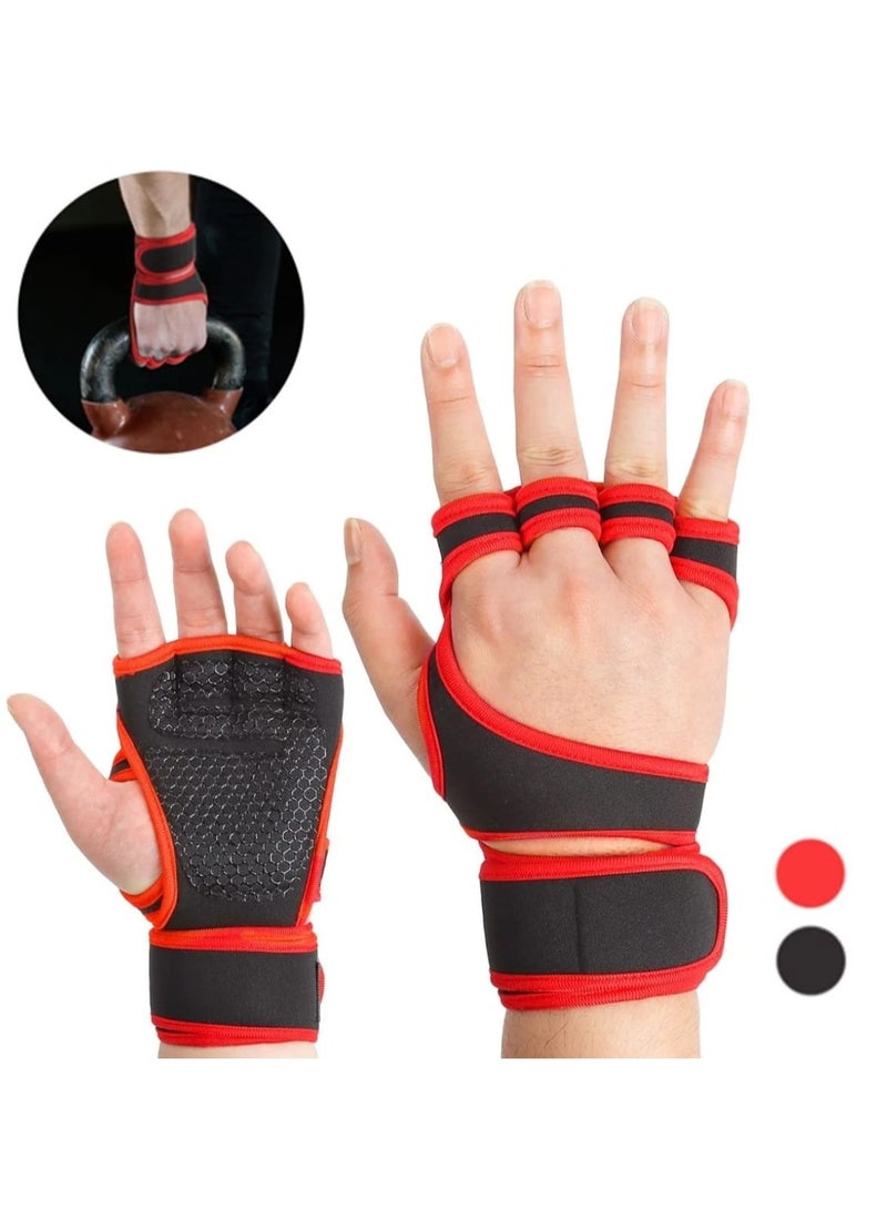 إيجيل قفازات لياقة بدنية رياضية من الجلد، معدات تدريب رياضية لرفع الأثقال وركوب الدراجات مع تخفيف ضغط راحة اليد (مقاس متوسط) - Image 1