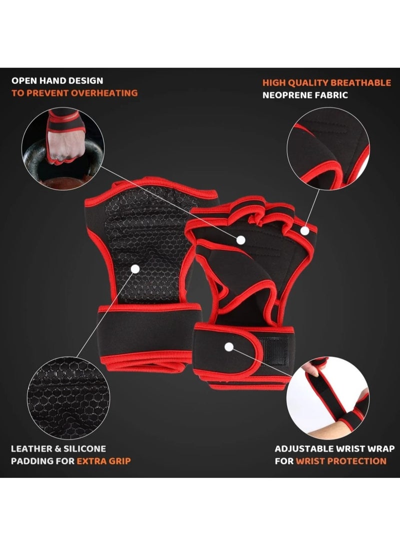 إيجيل قفازات لياقة بدنية رياضية من الجلد، معدات تدريب رياضية لرفع الأثقال وركوب الدراجات مع تخفيف ضغط راحة اليد (مقاس متوسط) - Image 3
