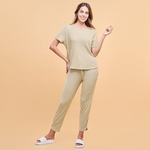 Enamor Essentials Womens E048-Mid Rise 7/8th Relaxed fit Lounge Pants - Image 5