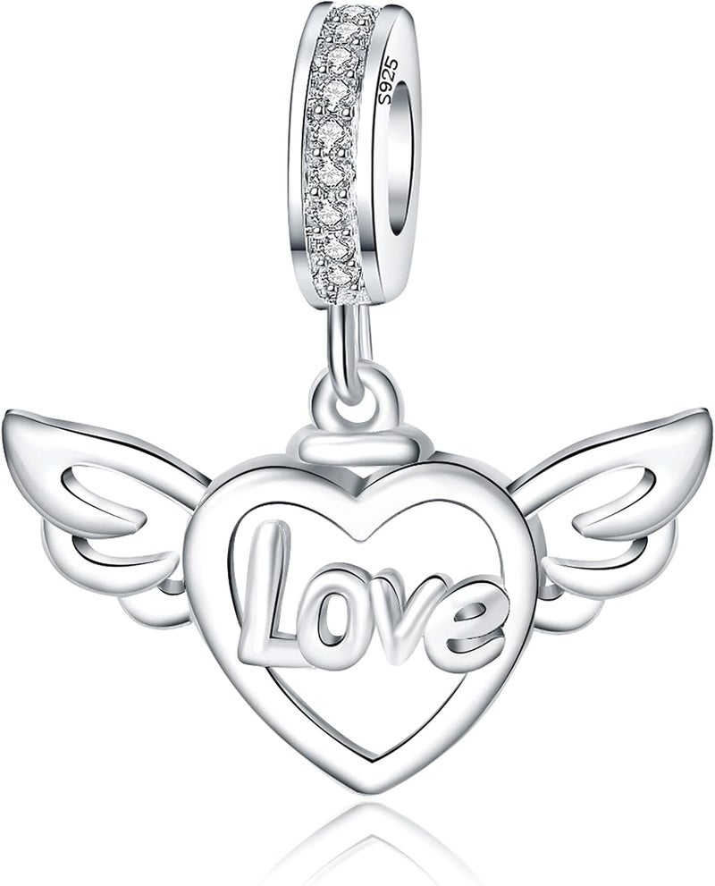 Linorui 925 Sterling Silver Charms Fit Pandora Charms Bracelet I Love You to The Moon and Back Fit Wife Mom Christmas Birthday Gift - Image 1