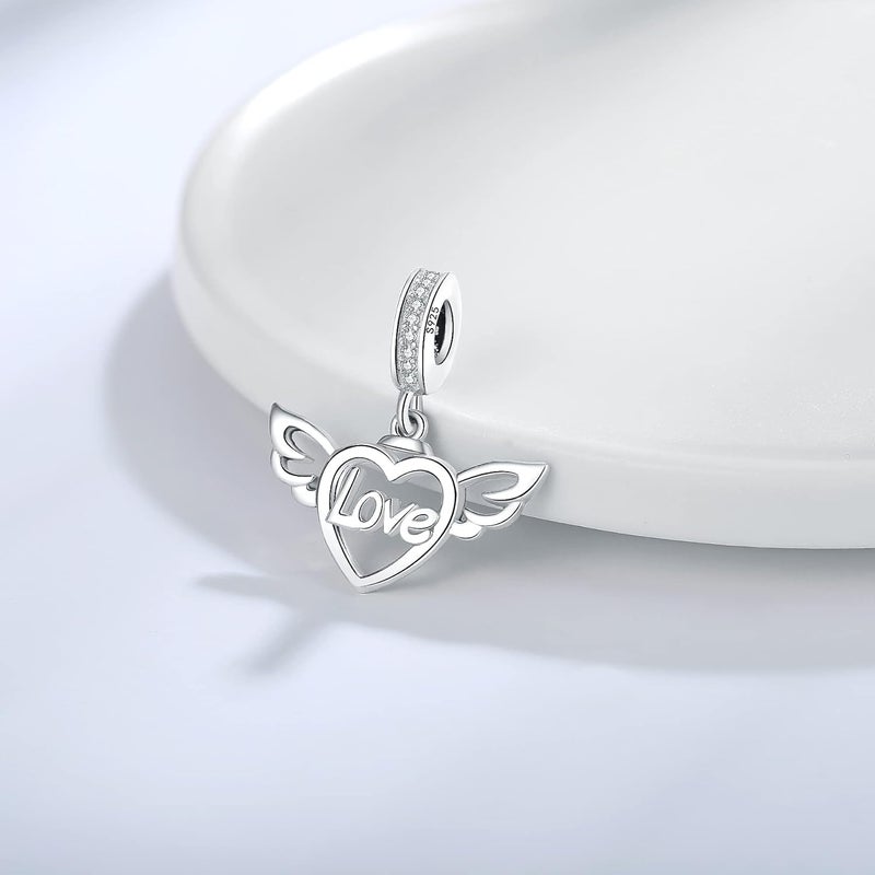 Linorui 925 Sterling Silver Charms Fit Pandora Charms Bracelet I Love You to The Moon and Back Fit Wife Mom Christmas Birthday Gift - Image 5