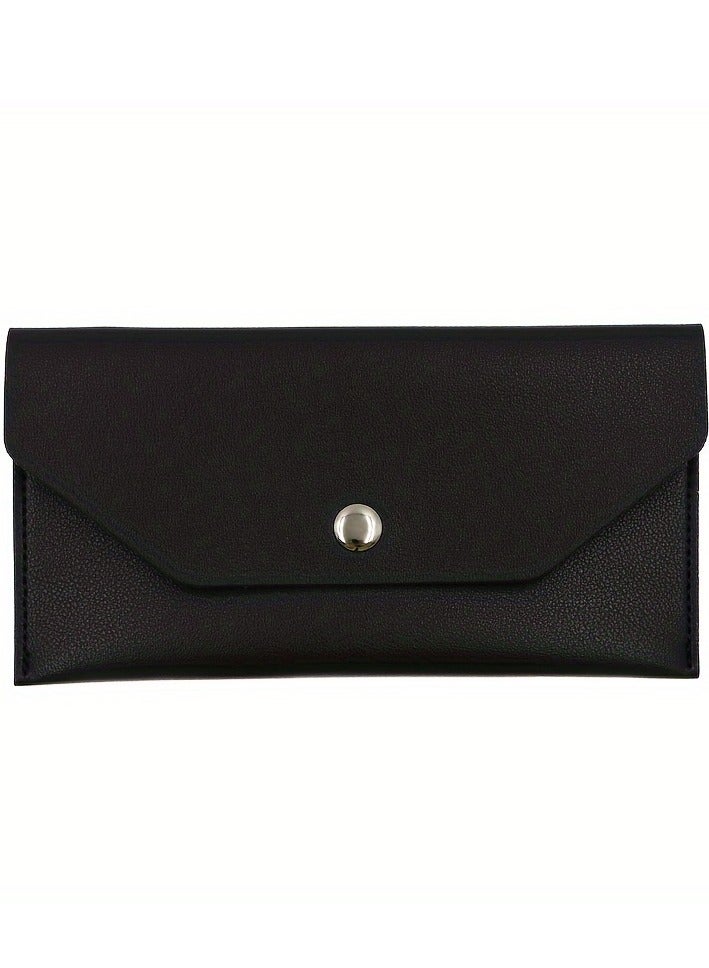 PU Leather Cash Envelope Wallet, Reusable Cash Envelope Wallet for Money Distribution, Minimalist Solid Color Long Wallet, Fashion Casual Wallet, PU Leather PU Leather Multi-Functional Card Holder, Card Sleeve Envelope Card Holder, Suitable for Men and Women  - Image 1