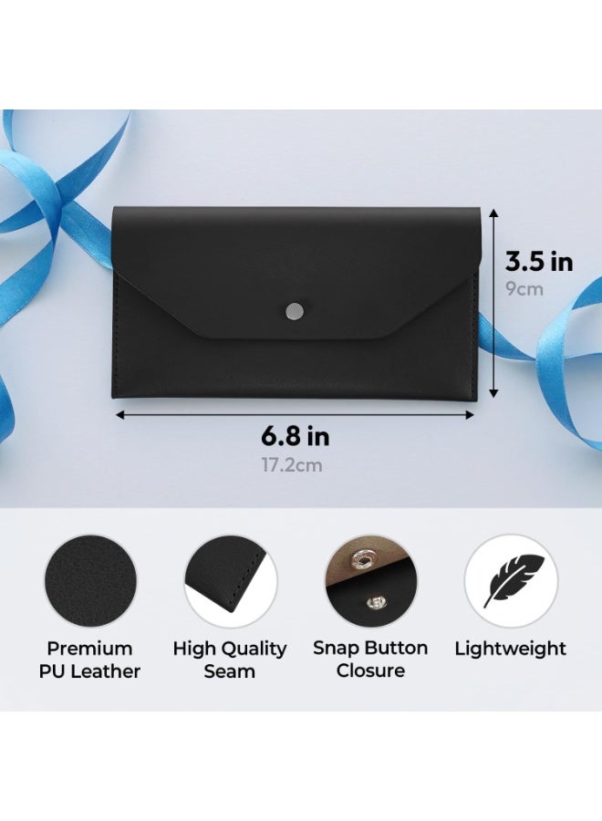 PU Leather Cash Envelope Wallet, Reusable Cash Envelope Wallet for Money Distribution, Minimalist Solid Color Long Wallet, Fashion Casual Wallet, PU Leather PU Leather Multi-Functional Card Holder, Card Sleeve Envelope Card Holder, Suitable for Men and Women  - Image 5