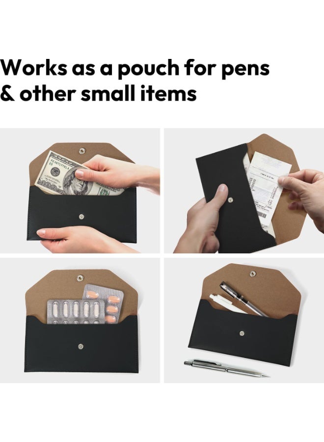PU Leather Cash Envelope Wallet, Reusable Cash Envelope Wallet for Money Distribution, Minimalist Solid Color Long Wallet, Fashion Casual Wallet, PU Leather PU Leather Multi-Functional Card Holder, Card Sleeve Envelope Card Holder, Suitable for Men and Women  - Image 3