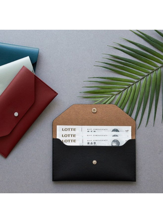 PU Leather Cash Envelope Wallet, Reusable Cash Envelope Wallet for Money Distribution, Minimalist Solid Color Long Wallet, Fashion Casual Wallet, PU Leather PU Leather Multi-Functional Card Holder, Card Sleeve Envelope Card Holder, Suitable for Men and Women  - Image 2