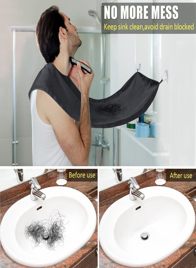 Trimounts Beard Bib Apron for Men,Beard Hair Catcher for Sink Non-Stick Beard Cape,1 Size Fits All,Grooming Accessorie Gift for Dad or Husband(Black) - Image 2