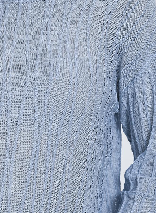 Take Two Women Grey Textured Oversized Crewneck Sweater - Image 4