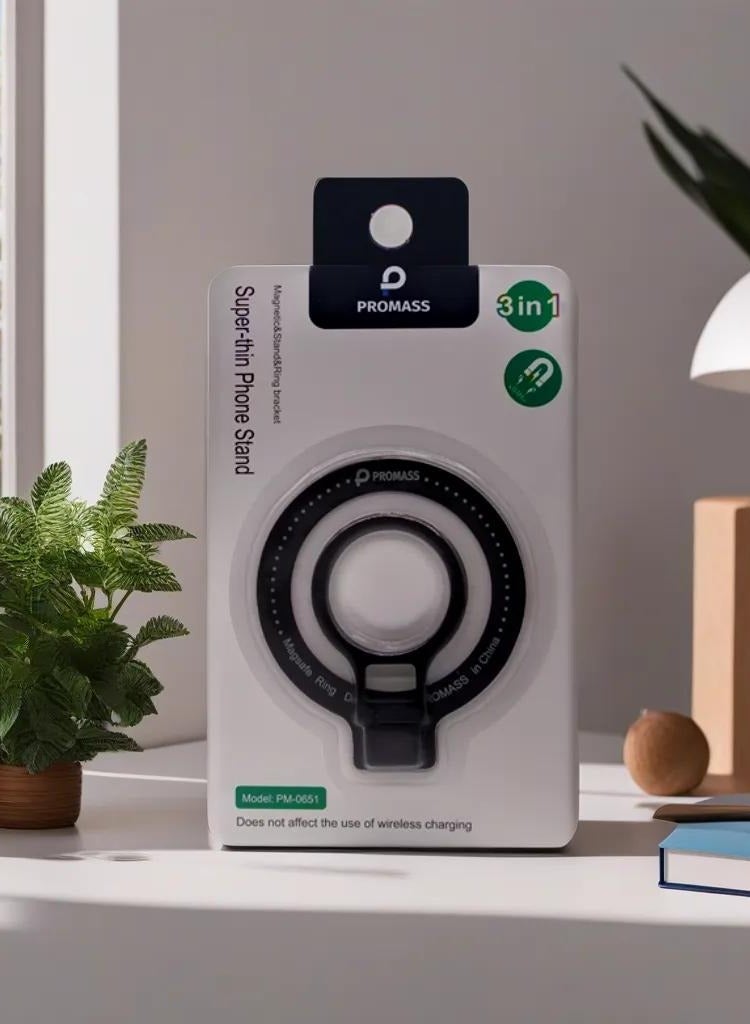 بروماس حامل هاتف 3 في 1 فائق النحافة لا يؤثر على الشحن اللاسلكي - Image 1