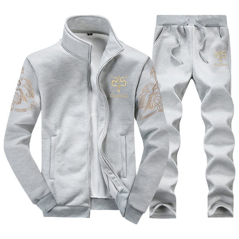 AliExpress Explosions 2022 Spring and Autumn Thin Mens Casual Sweatshirt suit Youth Mens Sports Jacket Foreign Trade Sweatshirt Dark blue - Image 2