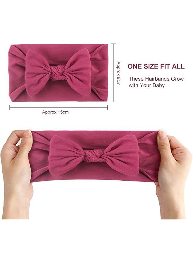 شواي مجموعة من 6 قطع من عصابة رأس عمامة للأطفال، مجموعة عصابة رأس عمامة للأطفال، عصابة رأس ناعمة ولطيفة، مرنة، مناسبة لحديثي الولادة/الفتيات/الأولاد/هدية للأطفال (لون عشوائي) مقاس واحد - Image 2