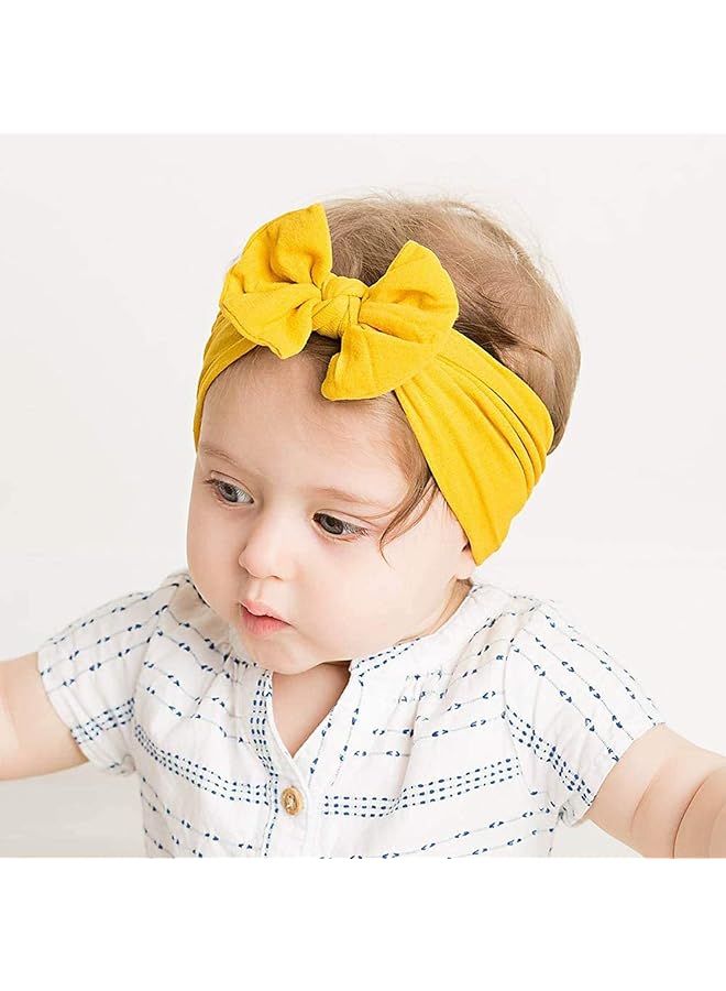 شواي مجموعة من 6 قطع من عصابة رأس عمامة للأطفال، مجموعة عصابة رأس عمامة للأطفال، عصابة رأس ناعمة ولطيفة، مرنة، مناسبة لحديثي الولادة/الفتيات/الأولاد/هدية للأطفال (لون عشوائي) مقاس واحد - Image 5