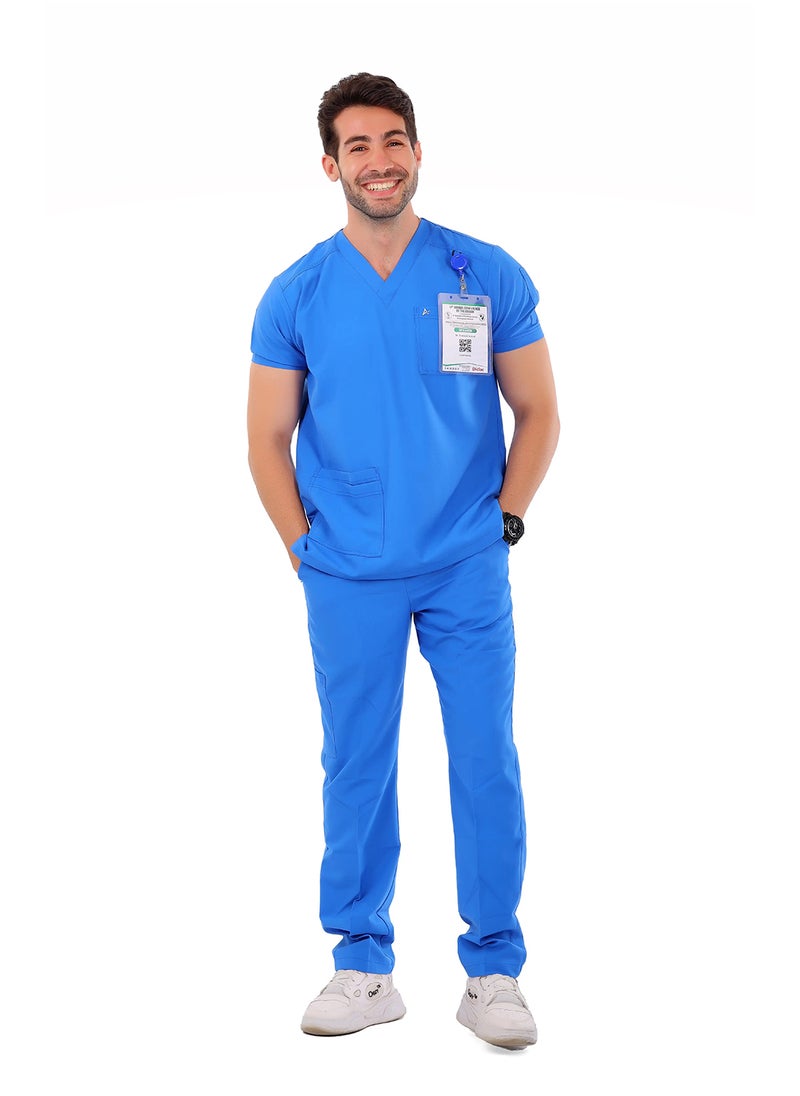 APEX Premium Scrub 1/2 Sleeve Male Blue MIX C 