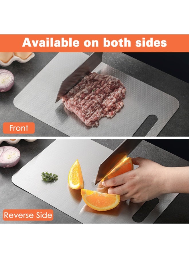 Yakiter Cutting Board Stainless Steel Double, One Side for Meat, One Side for Fruit, Sided for Kitchen Meat/Fruit/Vegetable Prep 39*28cm - Image 5