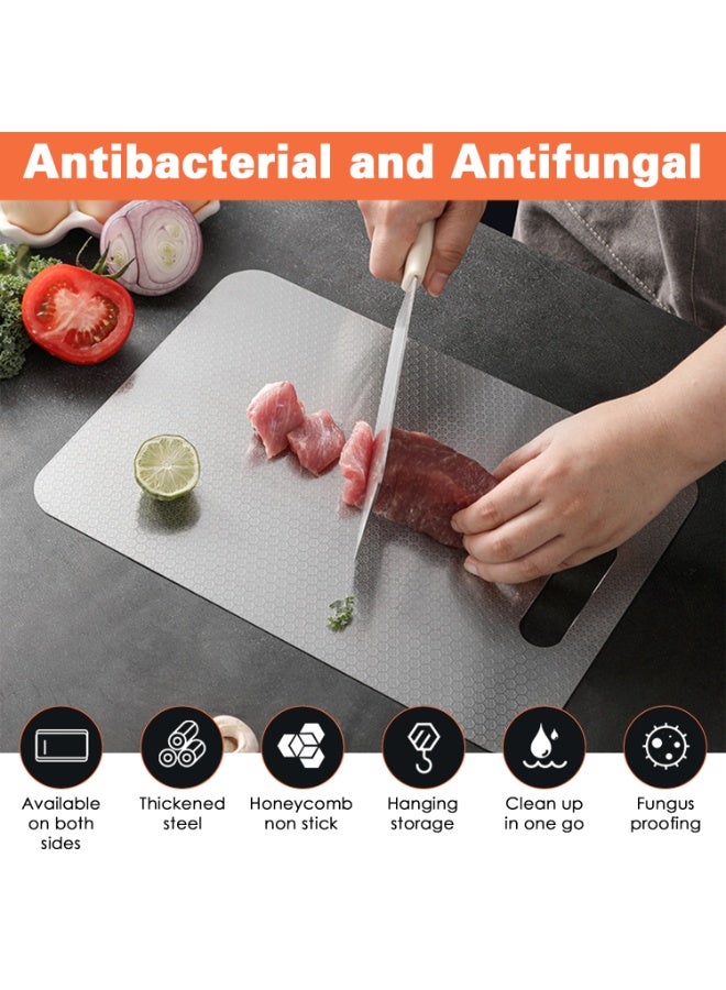 Yakiter Cutting Board Stainless Steel Double, One Side for Meat, One Side for Fruit, Sided for Kitchen Meat/Fruit/Vegetable Prep 39*28cm - Image 4