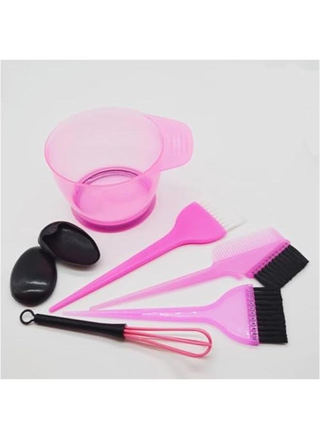 HOOKOR Hair Dye Coloring Kit with Hair Color Bowl,Dye Brush Comb,Tinting Bowl,Ear Caps,Dye Mixer,Bleach Tinting Brushes Tool for Salon Home Coloring Dye Kit (Pink)  - Image 1