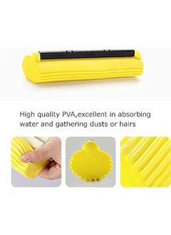 Generic The telescopic mop head is a double cylinder of cleaning sponge, foam mop replacement with high water absorption, yellow amulet mop replacement  - Image 1