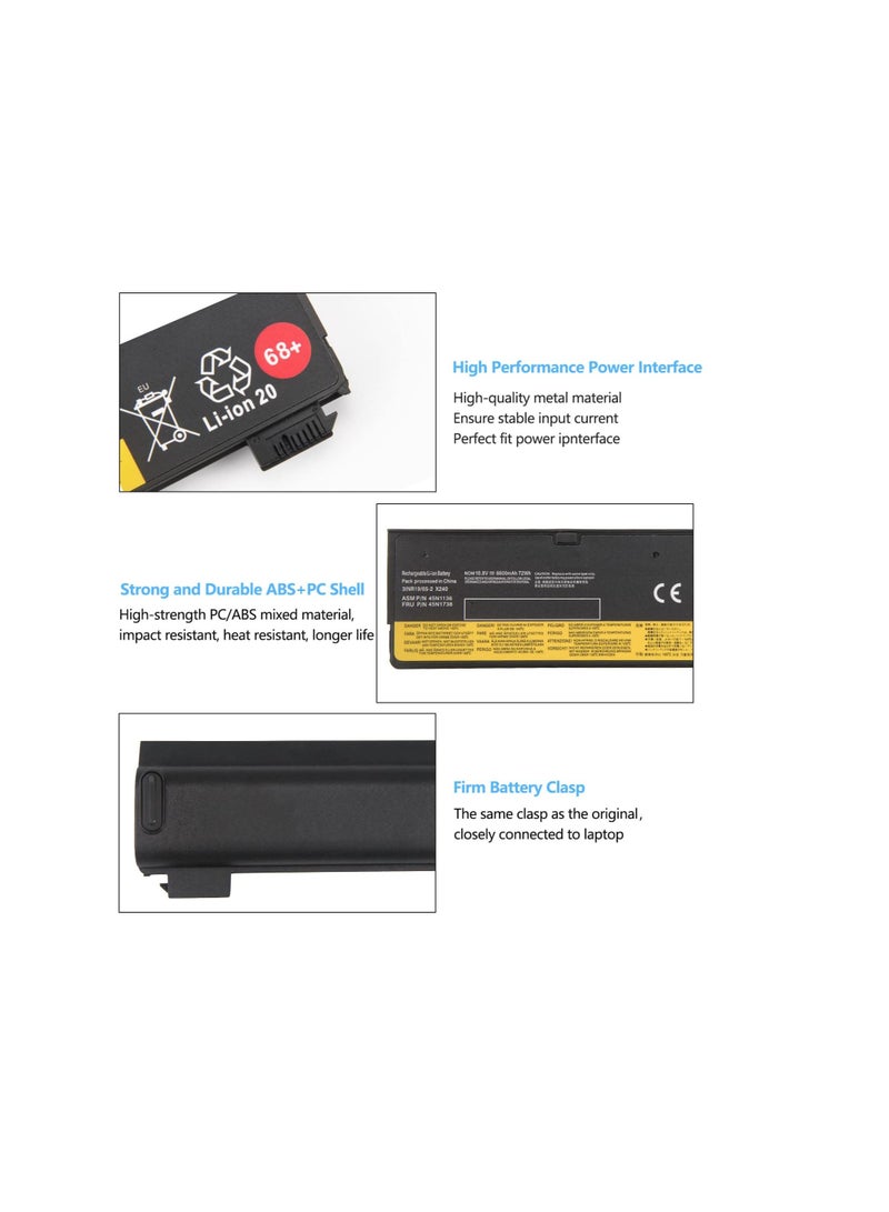 Terabyte بطارية لابتوب 68+ 0C52862 لجهاز لينوفو ثينك باد T440 T440S T450 T450S W530 L430 L530 W550 W550s X240 X250 X260 45N1000 45N1001 45 n1003 45N1004 45N1010 45N1013 0A3630 72Wh - Image 4