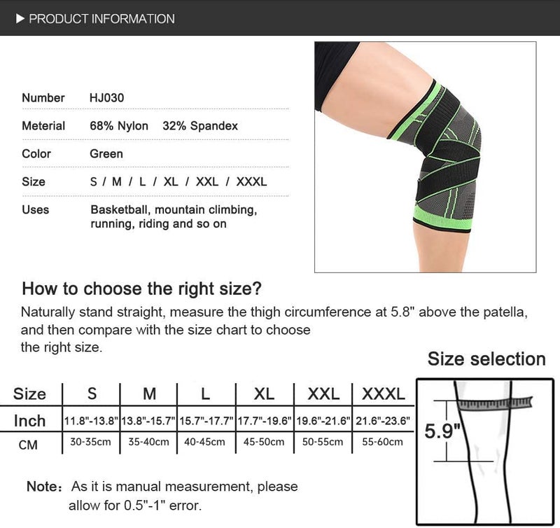 Vitoki Knee Supports for Arthritis Joint Pain 1 Pack, Knee Brace for Men & Women Knee Sleeve for Meniscus Tear ACL Running Workout Basketball Gym Green XX-Large - Image 2