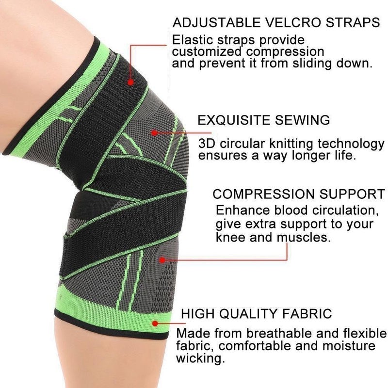 Vitoki Knee Supports for Arthritis Joint Pain 1 Pack, Knee Brace for Men & Women Knee Sleeve for Meniscus Tear ACL Running Workout Basketball Gym Green XX-Large - Image 3