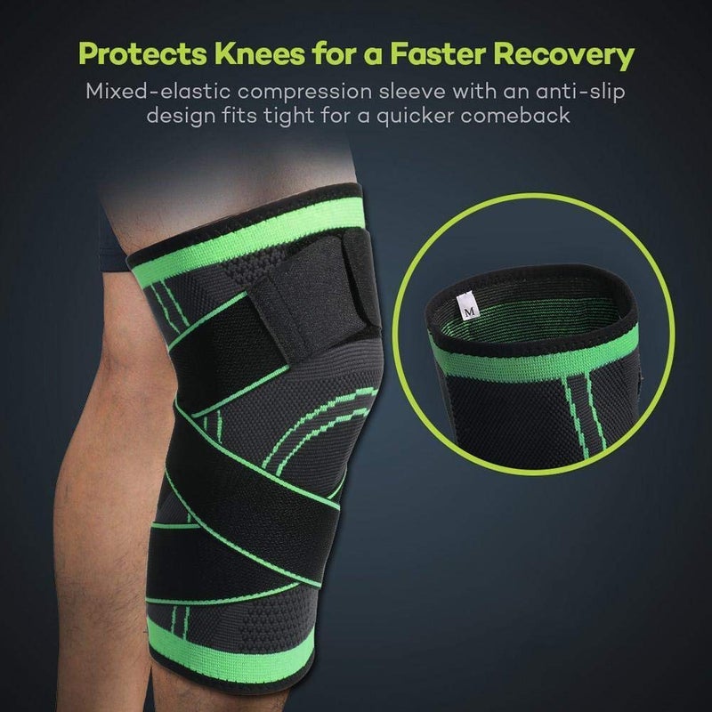 Vitoki Knee Supports for Arthritis Joint Pain 1 Pack, Knee Brace for Men & Women Knee Sleeve for Meniscus Tear ACL Running Workout Basketball Gym Green XX-Large - Image 4