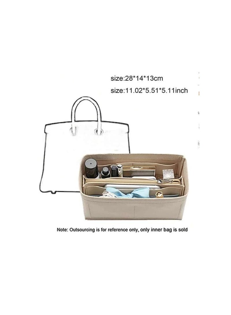 Meetion Felt Cloth Insert Bag Makeup Organizer Handbag Travel Purse Laptop Cosmetic Bag Classic Makeup Bags Making Accessories Handbag - Image 1