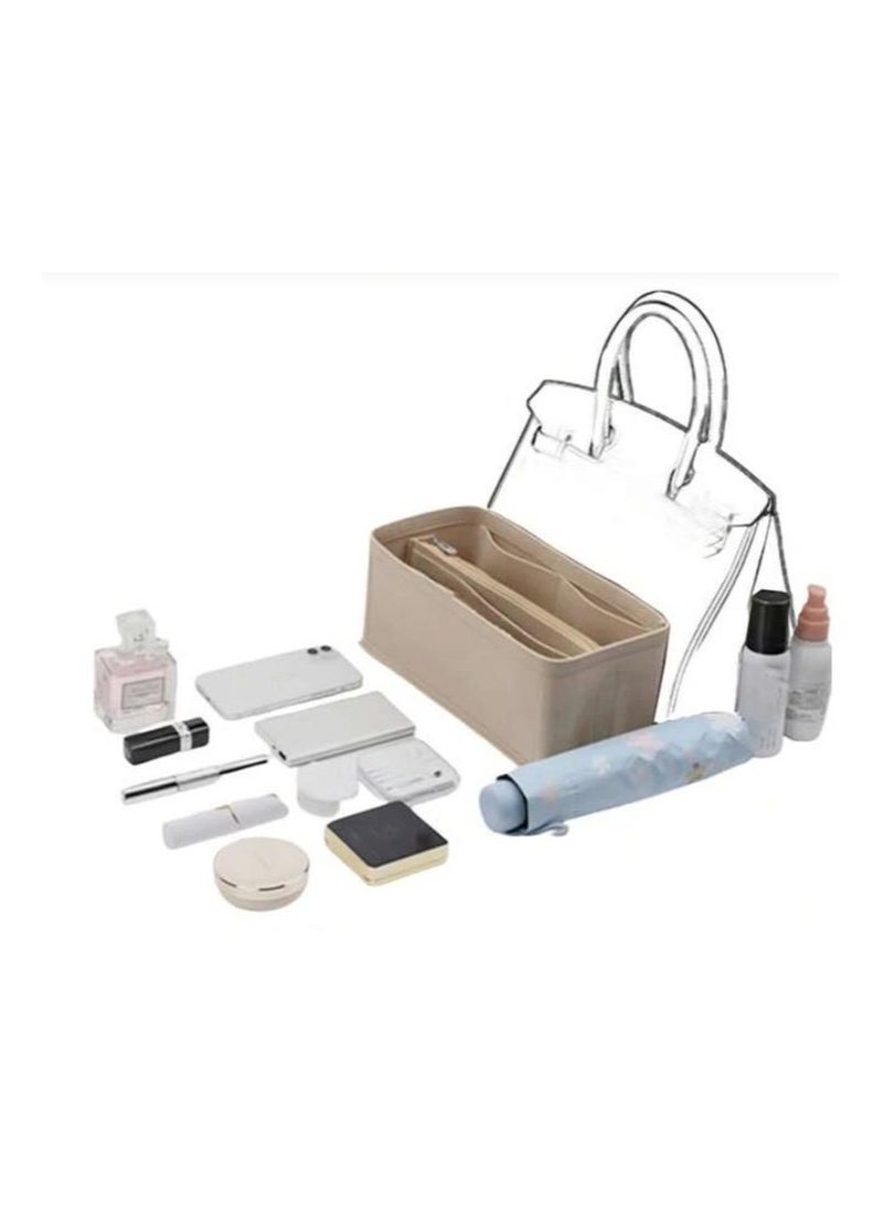 Meetion Felt Cloth Insert Bag Makeup Organizer Handbag Travel Purse Laptop Cosmetic Bag Classic Makeup Bags Making Accessories Handbag - Image 3