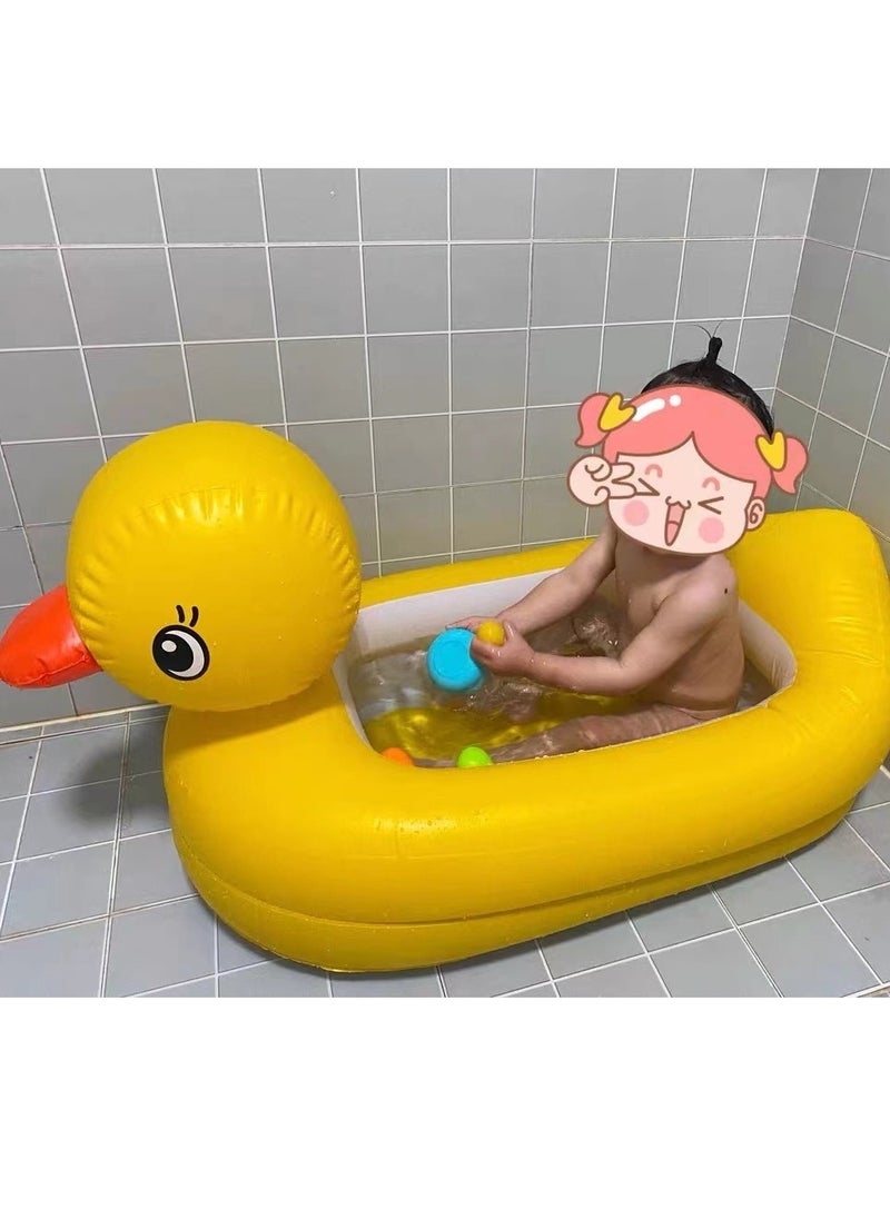 INTEX - Portable Inflatable Lightweight Compact Duck Shape Swimming Pool - Baby Inflatable Swimming Pool/Indoor or Outdoor Portable Inflatable Float for Kids 90x50x25cm - Image 1