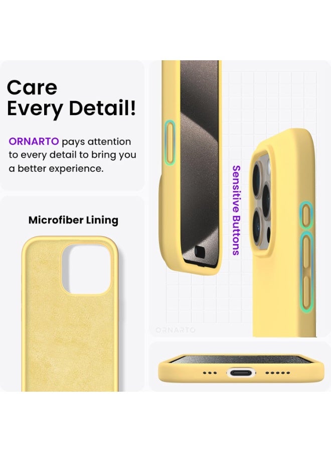 iPhone 15 Pro Case 6.1 Inch Liquid Gel Silicone iPhone 15 Pro Cover Inside Microfiber Soft Silky Touch Anti-Scratch Thin Shockproof Cover Compatible with iPhone 15 Pro - Image 5