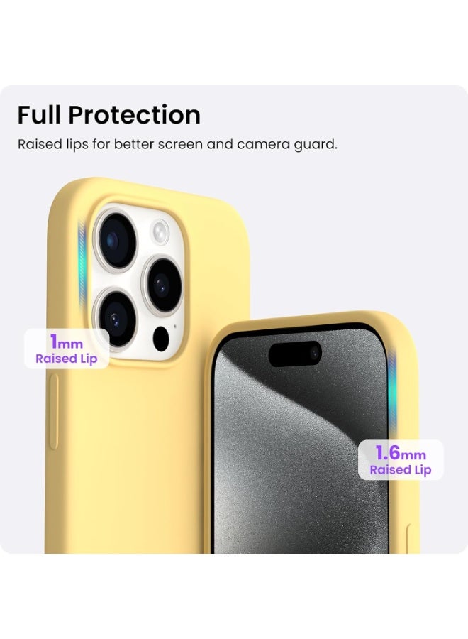 iPhone 15 Pro Case 6.1 Inch Liquid Gel Silicone iPhone 15 Pro Cover Inside Microfiber Soft Silky Touch Anti-Scratch Thin Shockproof Cover Compatible with iPhone 15 Pro - Image 3
