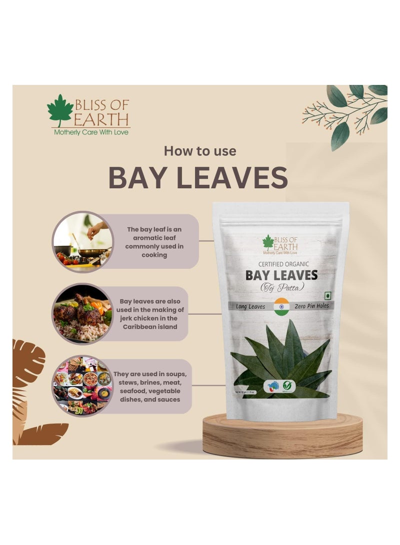 Bliss of Earth Certified Organic Indian Bay Leaves With Zero Pin Holes & Zero Dust A1 Grade Tej Patta With Uniform Green Color 3x100gm - Image 4