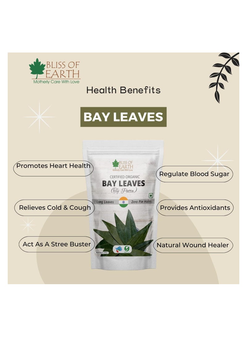 Bliss of Earth Certified Organic Indian Bay Leaves With Zero Pin Holes & Zero Dust A1 Grade Tej Patta With Uniform Green Color 3x100gm - Image 5