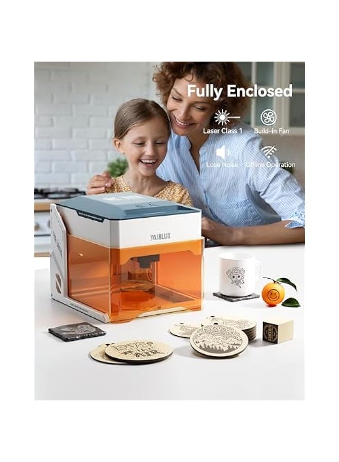 WAINLUX K10 3W Laser Engraver Machine, Mini Laser Engraving Machine for Wood Leather Silicone Paper Glass Acrylic Cloth, Grabadora Láser, Laser Class1 - Image 3
