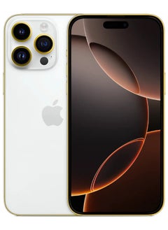 CAVIAR Luxury 24k Gold Plated Frame Customized iPhone 16 Pro Max 1 TB White  - Image 3
