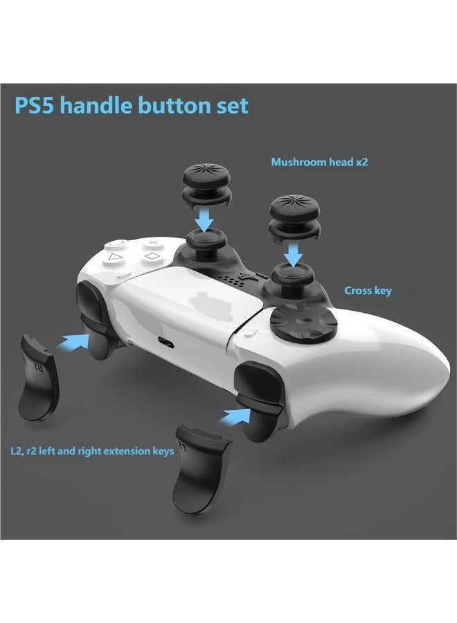 TNGames PS5 Controller Button Enhancement Kit - 2 Anti-Slip Thumb Grips + L2/R2 Trigger Extenders + 3 D-Pads - Exclusive Accessories for Sony PlayStation 5 - Image 1