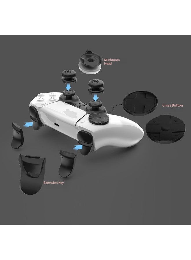 TNGames PS5 Controller Button Enhancement Kit - 2 Anti-Slip Thumb Grips + L2/R2 Trigger Extenders + 3 D-Pads - Exclusive Accessories for Sony PlayStation 5 - Image 3