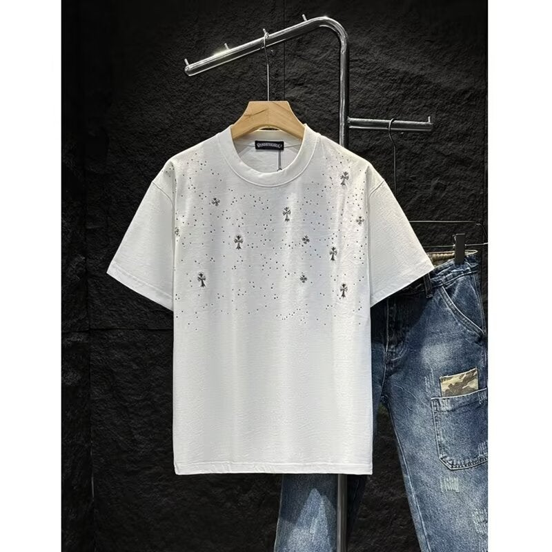Teenager Summer T-Shirt Boys Round Neck Short Sleeve Loosen Fashionable Duffy Handsome Korean Style Hong Kong Style Casual Style T-Shirt - Image 4