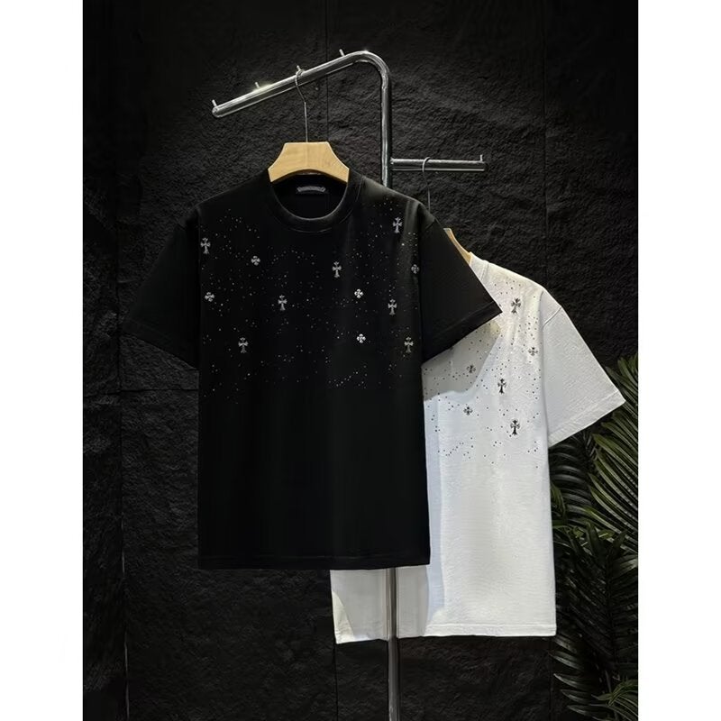 Teenager Summer T-Shirt Boys Round Neck Short Sleeve Loosen Fashionable Duffy Handsome Korean Style Hong Kong Style Casual Style T-Shirt - Image 2