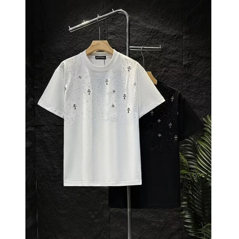 Teenager Summer T-Shirt Boys Round Neck Short Sleeve Loosen Fashionable Duffy Handsome Korean Style Hong Kong Style Casual Style T-Shirt - Image 5