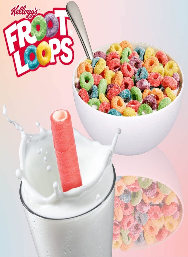 Needzo Froot Loops Cereal Straws, Edible Straw Alternatives for Milk, Nostalgic Breakfast Treat, Pack of 3, 5 Count Each - Image 2