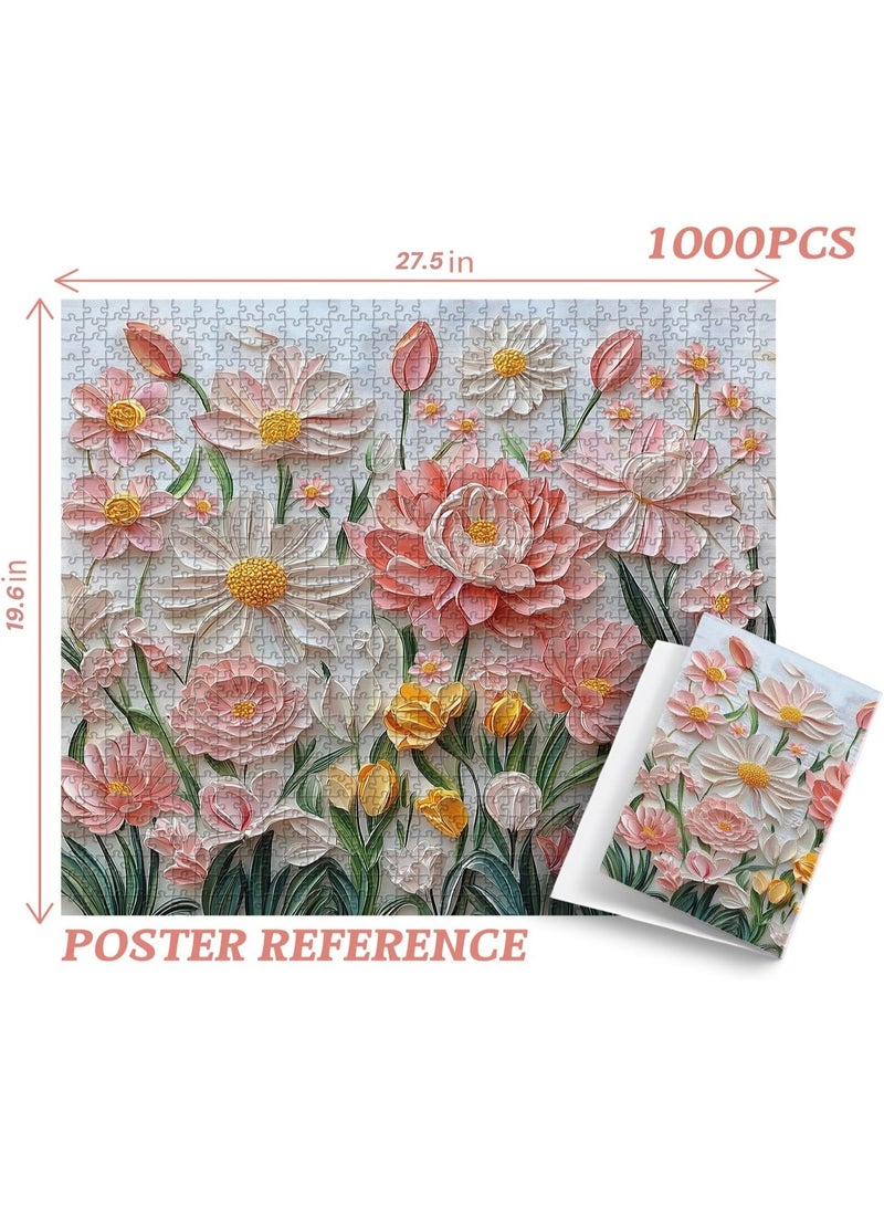 1000 puzzles,3D flower theme,challenge puzzles - Image 4