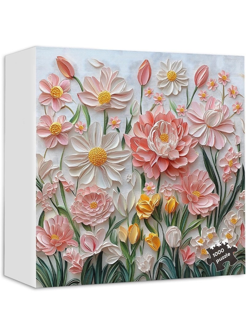1000 puzzles,3D flower theme,challenge puzzles - Image 1