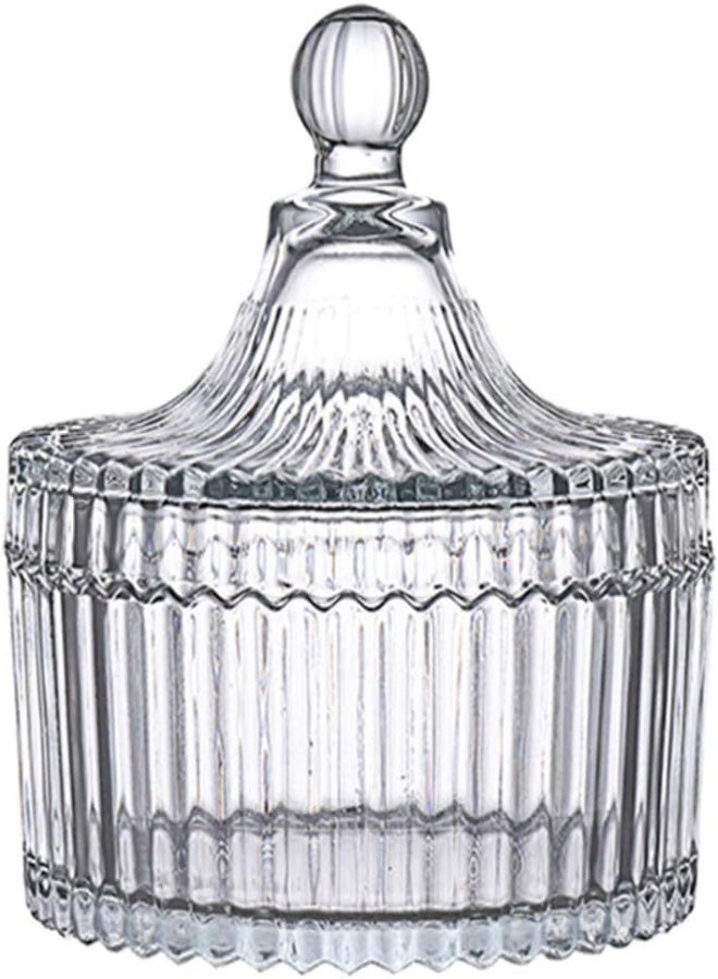 AKDC Go2Camps Alsaqer 300Ml/10Oz Tent Shaped Crystal Glass Candy Dish With Lid Candy Box Sugar Bowl Jar Biscuit Barrel Candy Buffet Storage Container For Home Office Desk Decor - Image 3