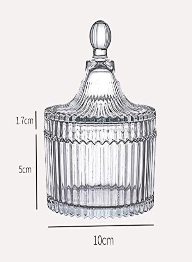 AKDC Go2Camps Alsaqer 300Ml/10Oz Tent Shaped Crystal Glass Candy Dish With Lid Candy Box Sugar Bowl Jar Biscuit Barrel Candy Buffet Storage Container For Home Office Desk Decor - Image 2