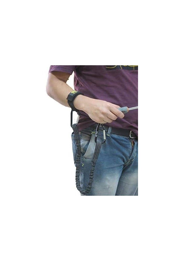 AQ AQSON AQSON Tool Lanyard with Single Action Carabiner - 52cm to 85cm Adjustable Length, Black - Image 2