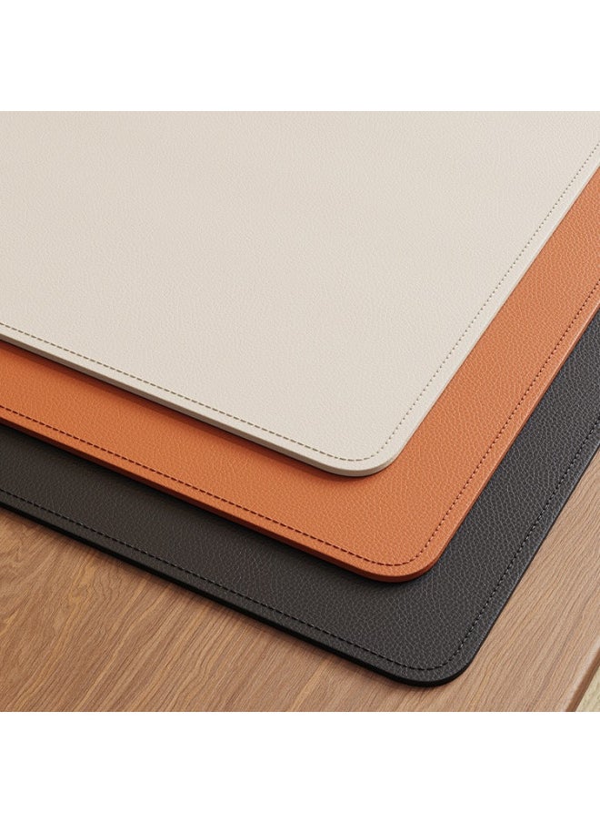 Generic - Mouse Pad Oversized Computer Desk Mat Office Desktop Keyboard Leather Advanced Sense Desk Mat Tablecloth-Color:60*150cm-Pattern:Rouge Powder + Sewing Thread - Image 1