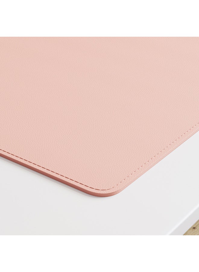 Generic - Mouse Pad Oversized Computer Desk Mat Office Desktop Keyboard Leather Advanced Sense Desk Mat Tablecloth-Color:60*150cm-Pattern:Rouge Powder + Sewing Thread - Image 1