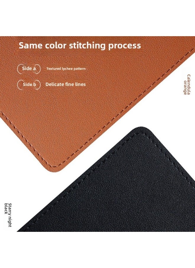 Generic - Mouse Pad Oversized Computer Desk Mat Office Desktop Keyboard Leather Advanced Sense Desk Mat Tablecloth-Color:60*150cm-Pattern:Rouge Powder + Sewing Thread - Image 1