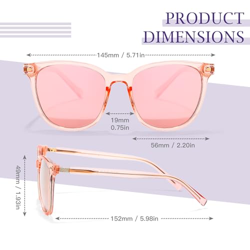 SIPHEW Womens Mirrored Polarized Sunglasses - Cat Eye Oversized Sun Glasses w UV Protection for Women - Image 4