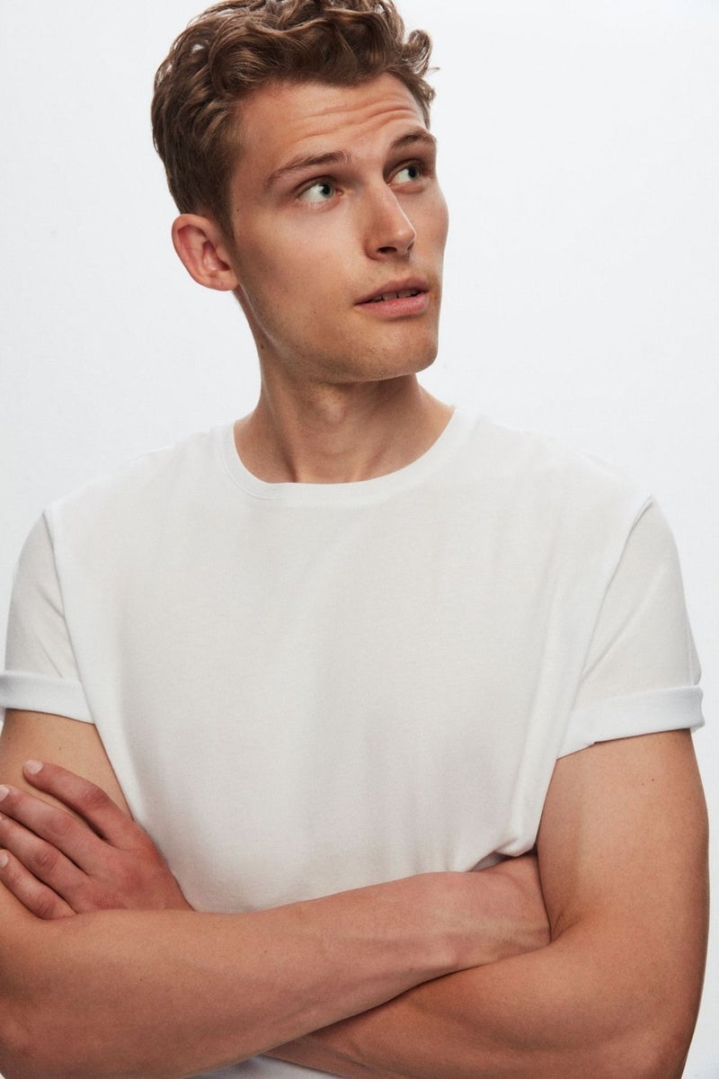 D'S DAMAT Comfort White 100% Cotton T-Shirt 6HC14ORT02006 - Image 2